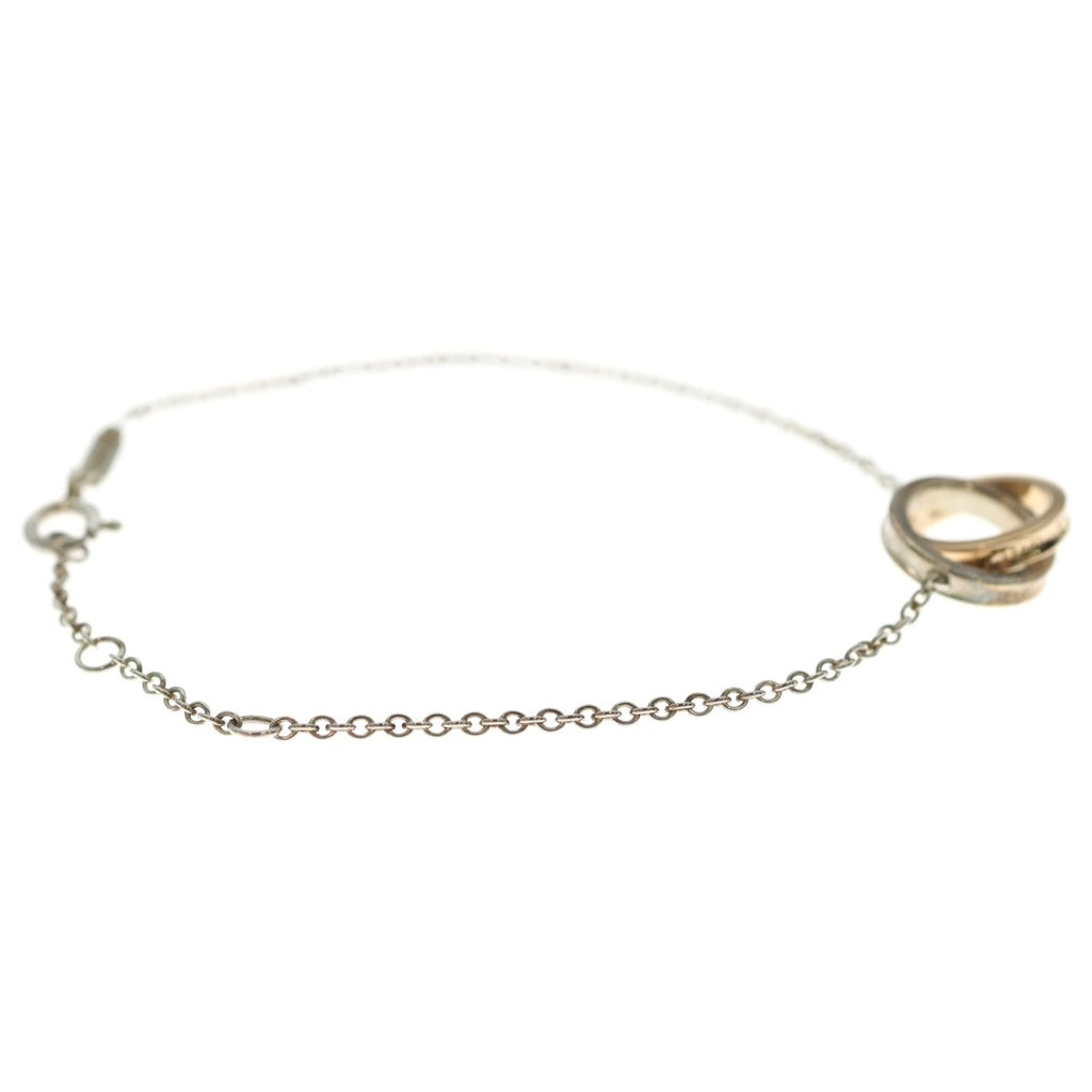 TIFFANY & Co.(ティファニー) インターロッキング サークル チェーン ブレスレット シルバー×ピンクゴールド Ag925 Au750PG レディース