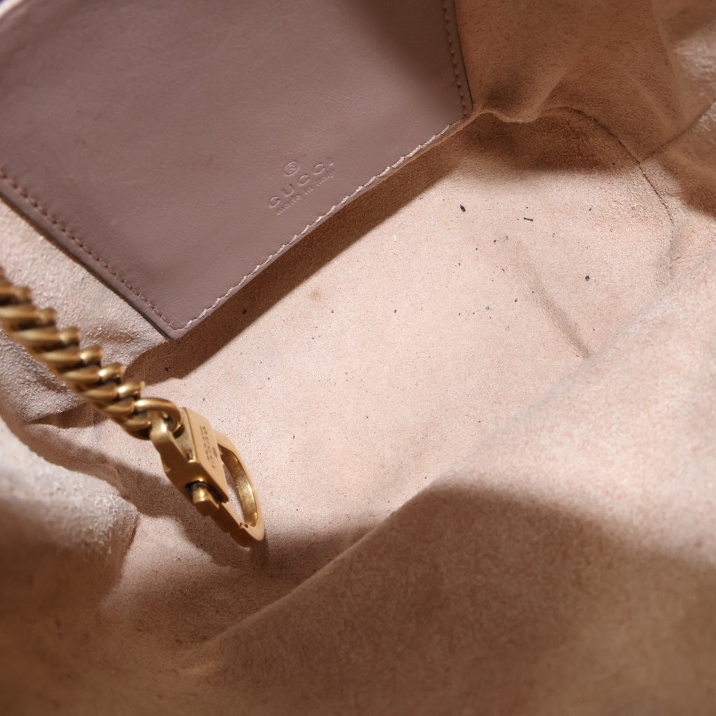 GUCCI(グッチ) GGマーモント ミニバケットバッグ ショルダーバッグ ベージュ レザー 575163 レディース