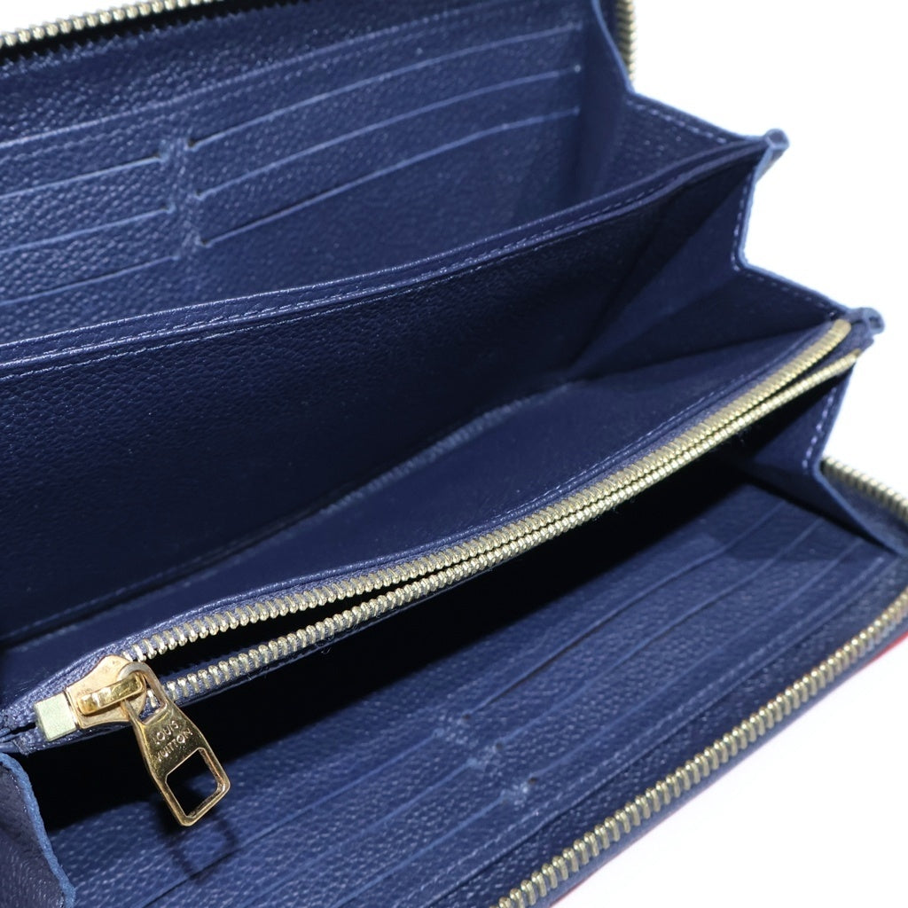 LOUIS VUITTON(ルイヴィトン) モノグラムアンプラント ジッピーウォレット ラウンドジップ長財布 レザー ネイビー M62121 レディース