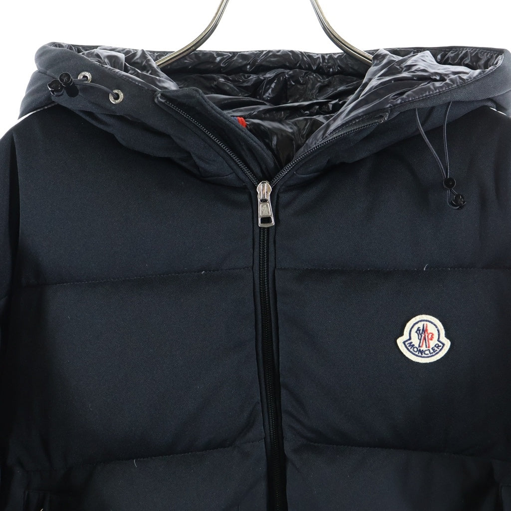 MONCLER(モンクレール) SANBESAN 胸ロゴワッペン刺繍 サイドライン フーデッドジップアップダウンジャケット ブラック H20911A00237-899RX