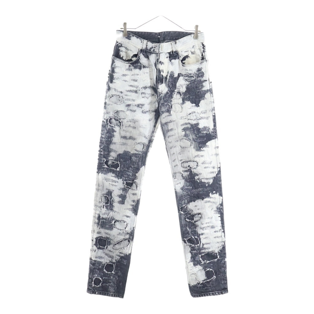 GIVENCHY(ジバンシィ) デストロイ加工 スリムフィット デニムパンツ ジーンズ グレー/ブラック BM50ST5Y33