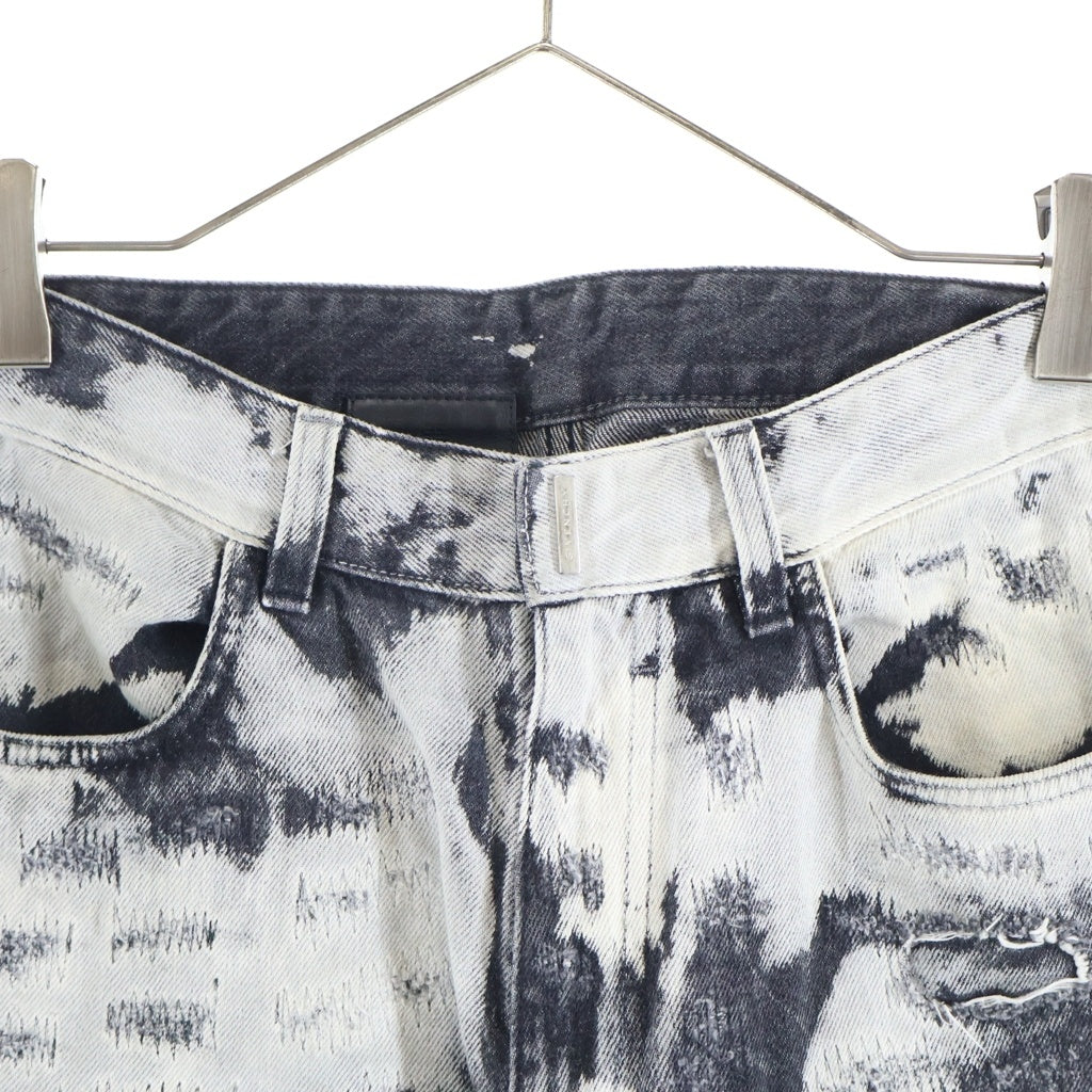 GIVENCHY(ジバンシィ) デストロイ加工 スリムフィット デニムパンツ ジーンズ グレー/ブラック BM50ST5Y33