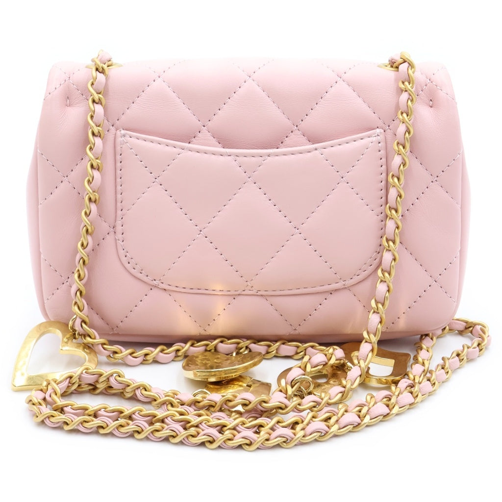 CHANEL(シャネル) ミニマトラッセ 17 チェーンショルダーバッグ ラムスキン ピンク AS3456 レディース
