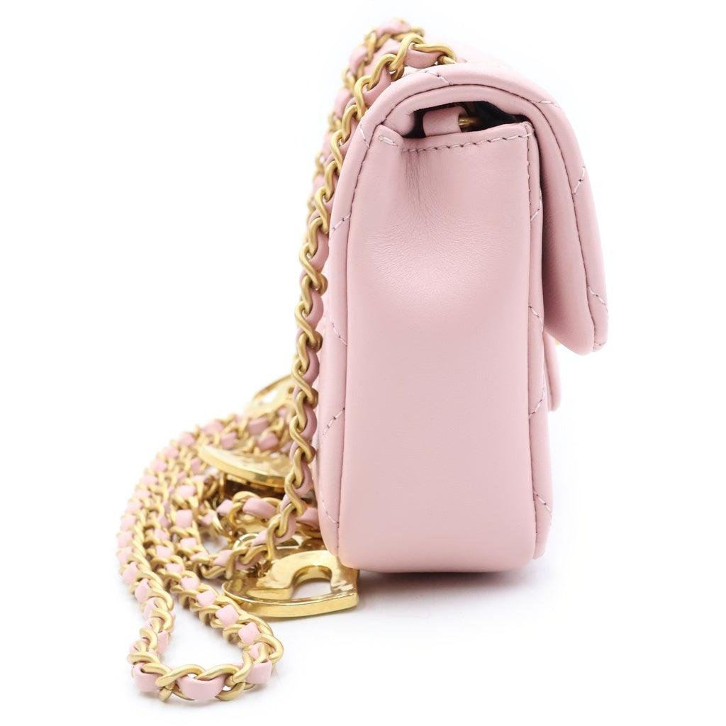 CHANEL(シャネル) ミニマトラッセ 17 チェーンショルダーバッグ ラムスキン ピンク AS3456 レディース