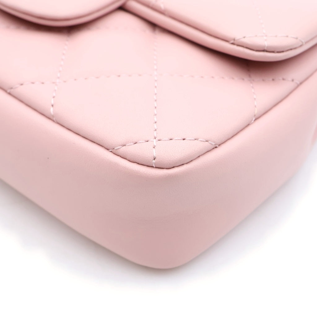 CHANEL(シャネル) ミニマトラッセ 17 チェーンショルダーバッグ ラムスキン ピンク AS3456 レディース