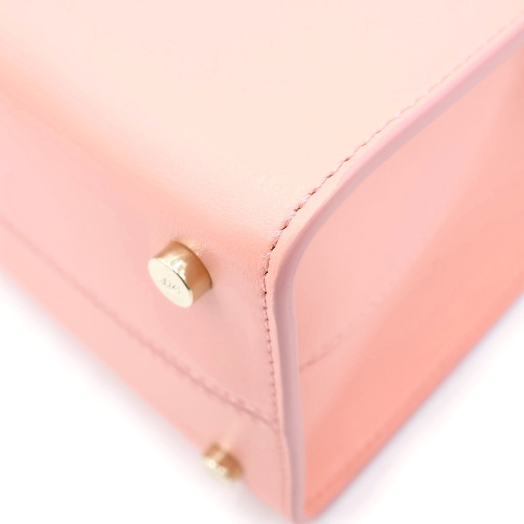 Roger Vivier(ロジェヴィヴィエ) ロゴ レザー ゴールド金具 2WAY ハンドバッグ ショルダーバッグ ピンク レディース