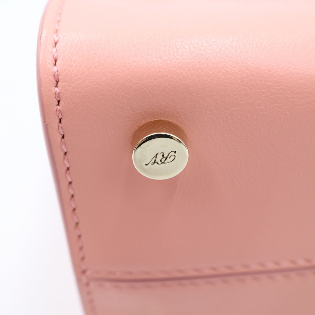 Roger Vivier(ロジェヴィヴィエ) ロゴ レザー ゴールド金具 2WAY ハンドバッグ ショルダーバッグ ピンク レディース
