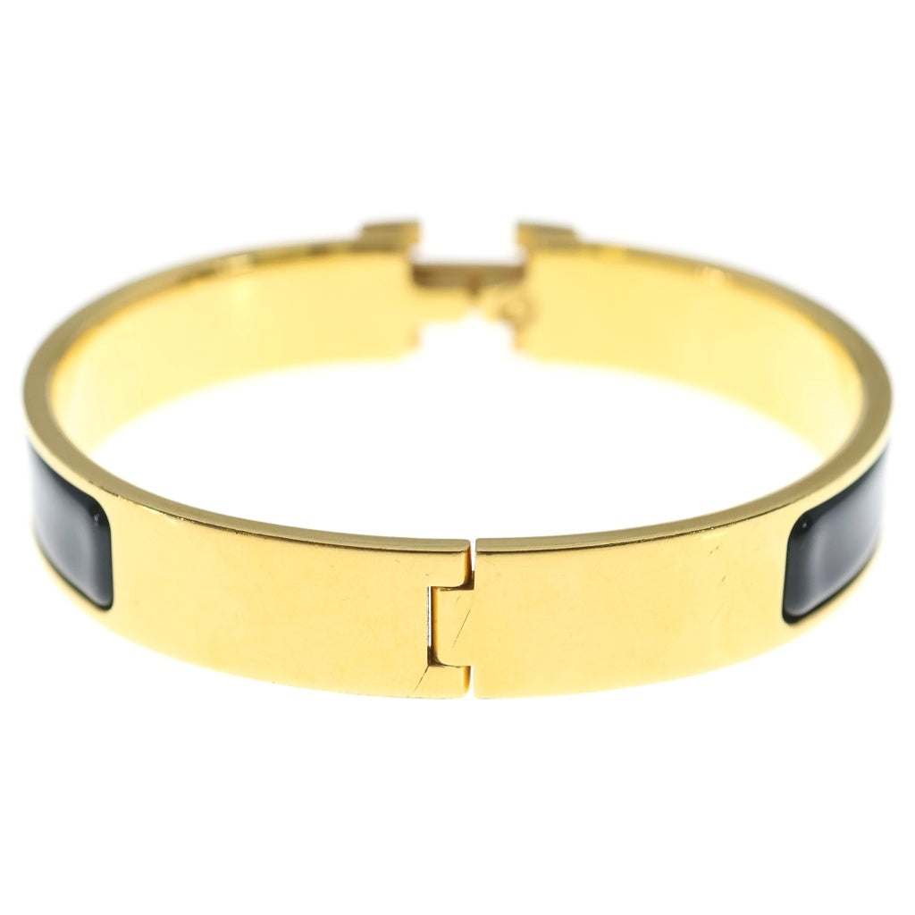 HERMES(エルメス) クリックH PM メタル エナメル ブレスレット バングル ゴールド金具 ゴールド/ブラック レディース