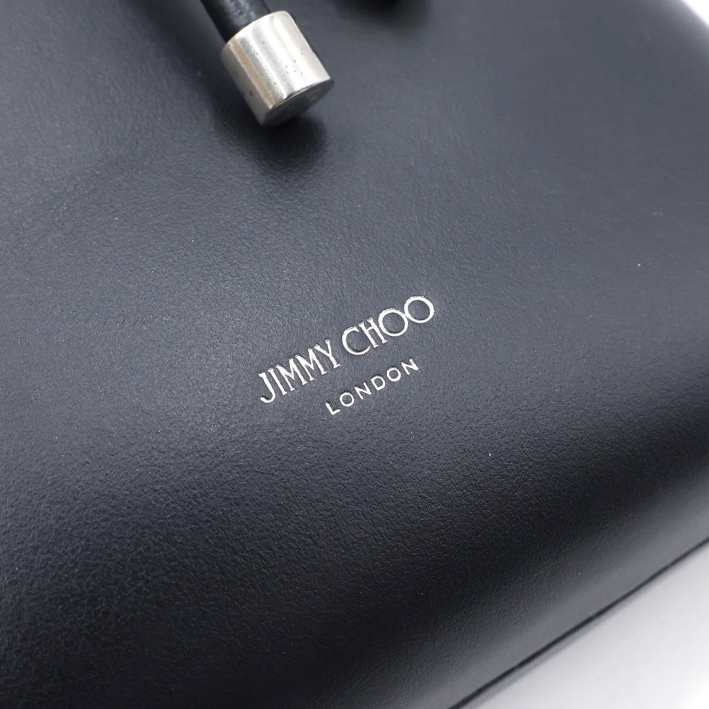 JIMMY CHOO(ジミーチュウ) ショルダーポーチ 巾着 レザー ブラック レディース