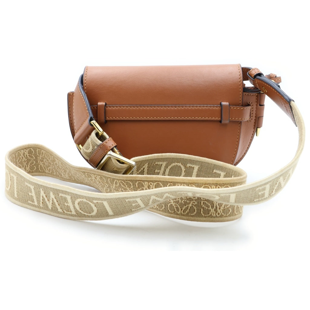 LOEWE(ロエベ) ゲート デュアル ミニショルダーバッグ ブラウン レザー ゴールド金具 レディース