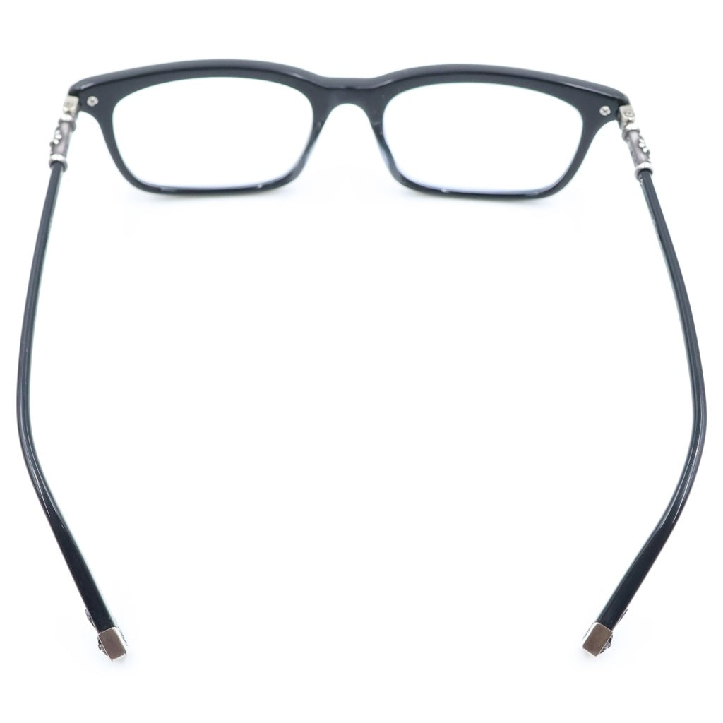 CHROME HEARTS(クロムハーツ) FUN HATC-A CHクロス スクエアフレーム 眼鏡 メガネ アイウェア 52□18-148 ブラック/シルバー