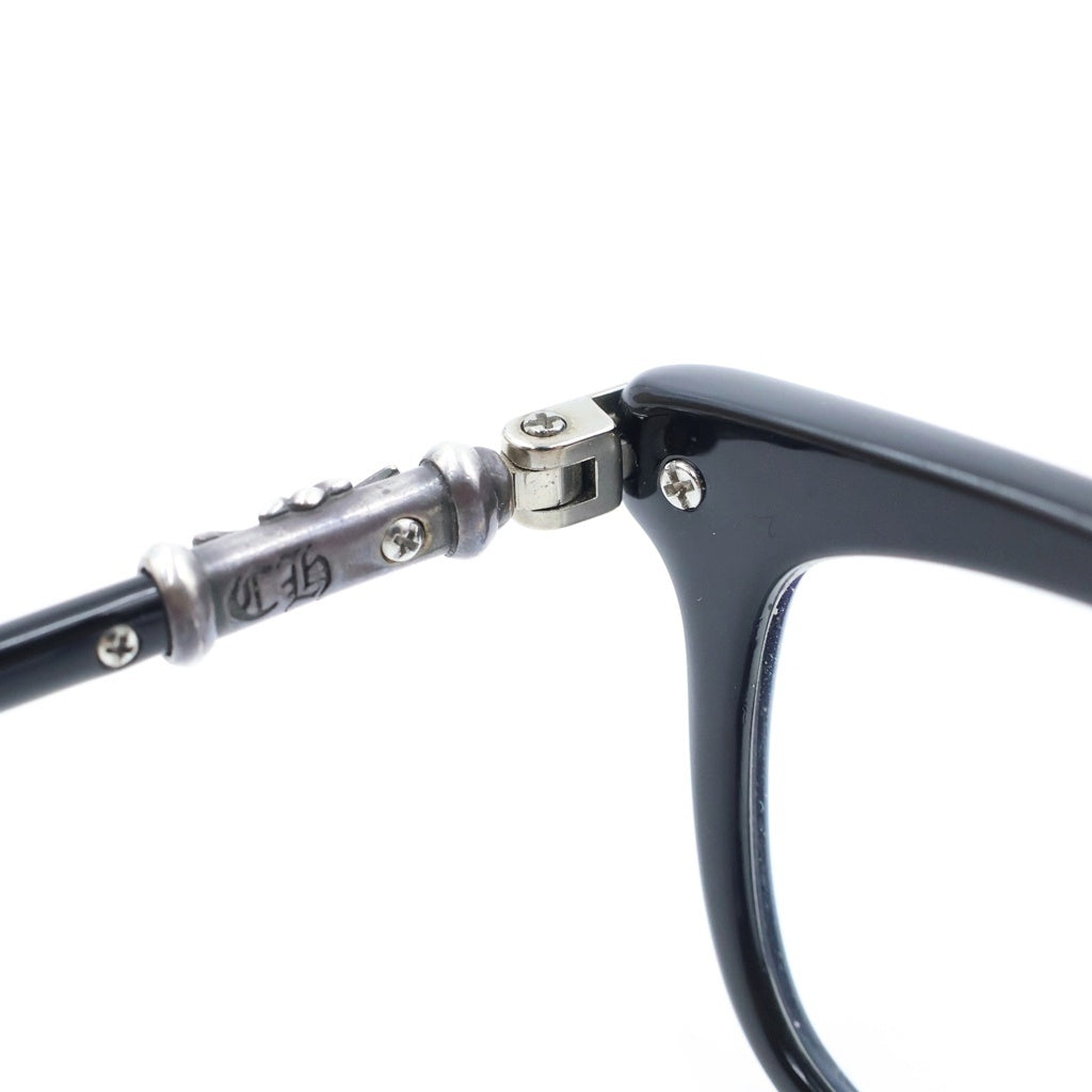CHROME HEARTS(クロムハーツ) FUN HATC-A CHクロス スクエアフレーム 眼鏡 メガネ アイウェア 52□18-148 ブラック/シルバー