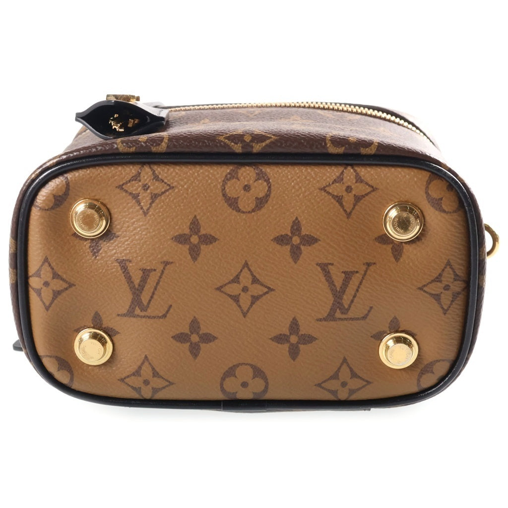 LOUIS VUITTON(ルイヴィトン) モノグラムリバース ヴァニティNV PM 2WAYハンドバッグ ショルダーバッグ チェーンバッグ ブラウン×ブラック レザー×PVC M45165 ゴールド金具 レディース