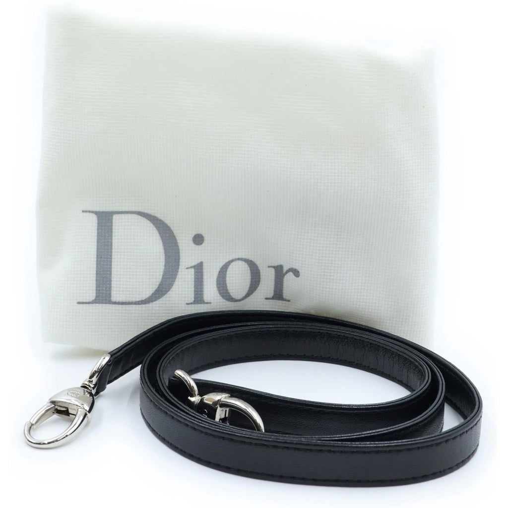 Christian Dior(クリスチャンディオール) レディディオール ミニ レザー シルバー金具 2WAY ハンドバッグ ショルダーバッグ ブラック レディース