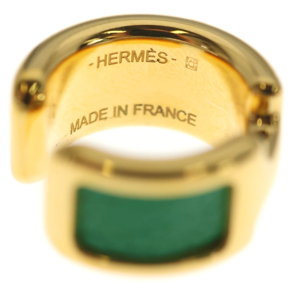 HERMES(エルメス) オランプPMイヤーカフ グリーン×ゴールド レディース