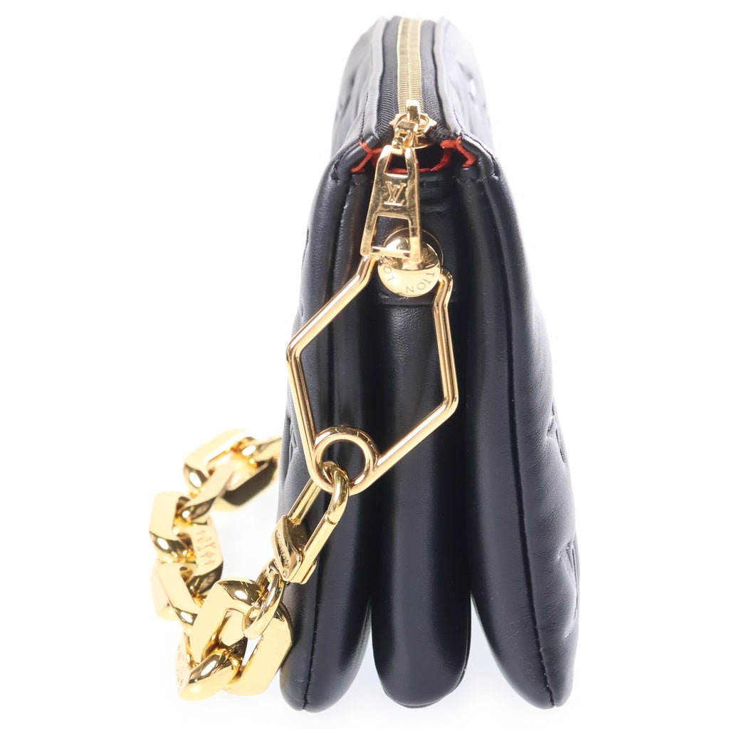 LOUIS VUITTON(ルイヴィトン) エンボス クッサンBB チェーンハンドバッグ ブラック レザー M21259 ゴールド金具 レディース