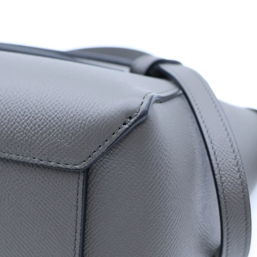 CELINE(セリーヌ) ベルトバッグ マイクロ ハンドバッグ ショルダーバッグ 2WAY グレー レザー 189153 レディース