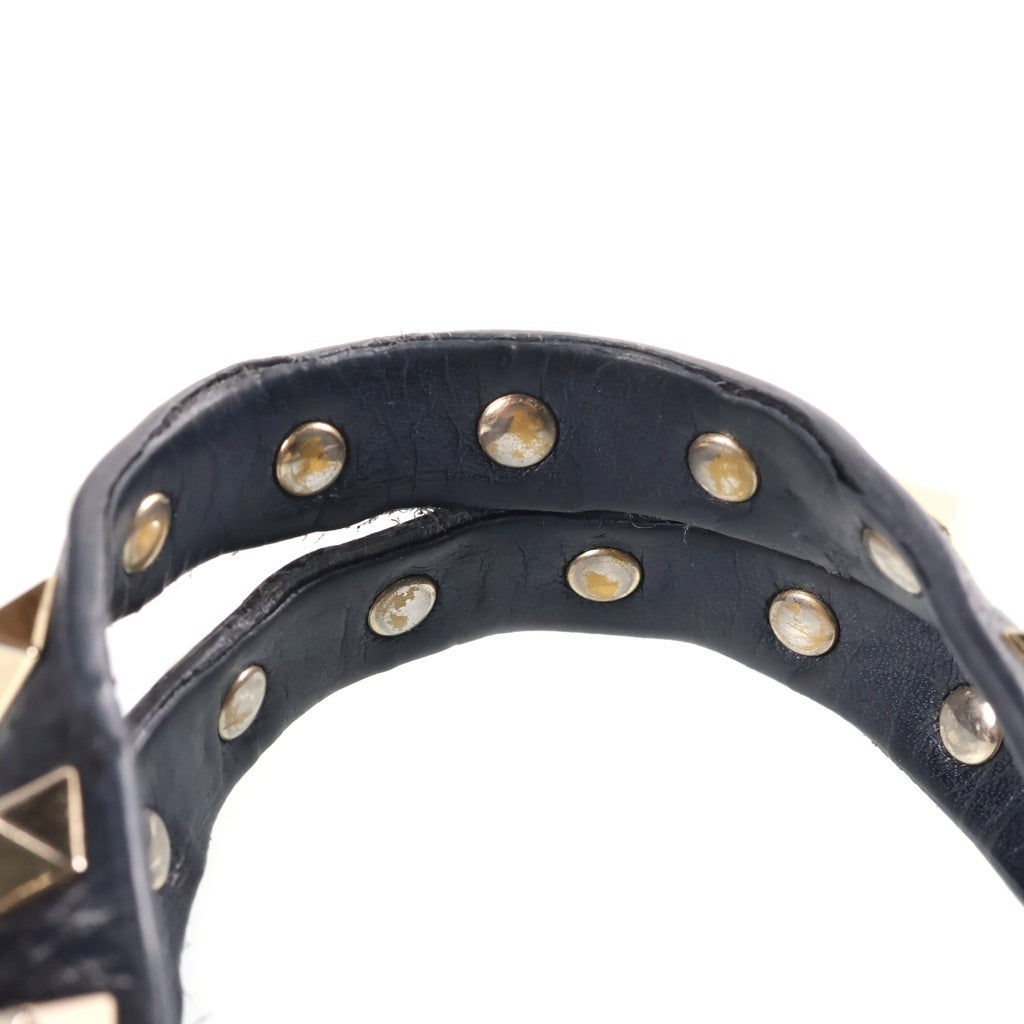 VALENTINO(ヴァレンティノ) ロックスタッズ 2WAYハンドバッグ ショルダーバッグ ブラック レザー ゴールド金具 レディース