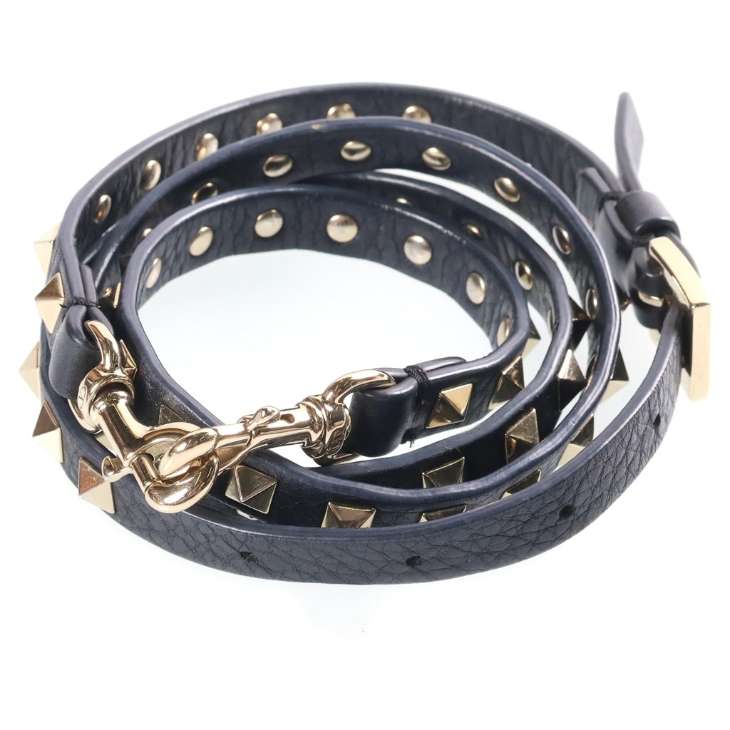 VALENTINO(ヴァレンティノ) ロックスタッズ 2WAYハンドバッグ ショルダーバッグ ブラック レザー ゴールド金具 レディース