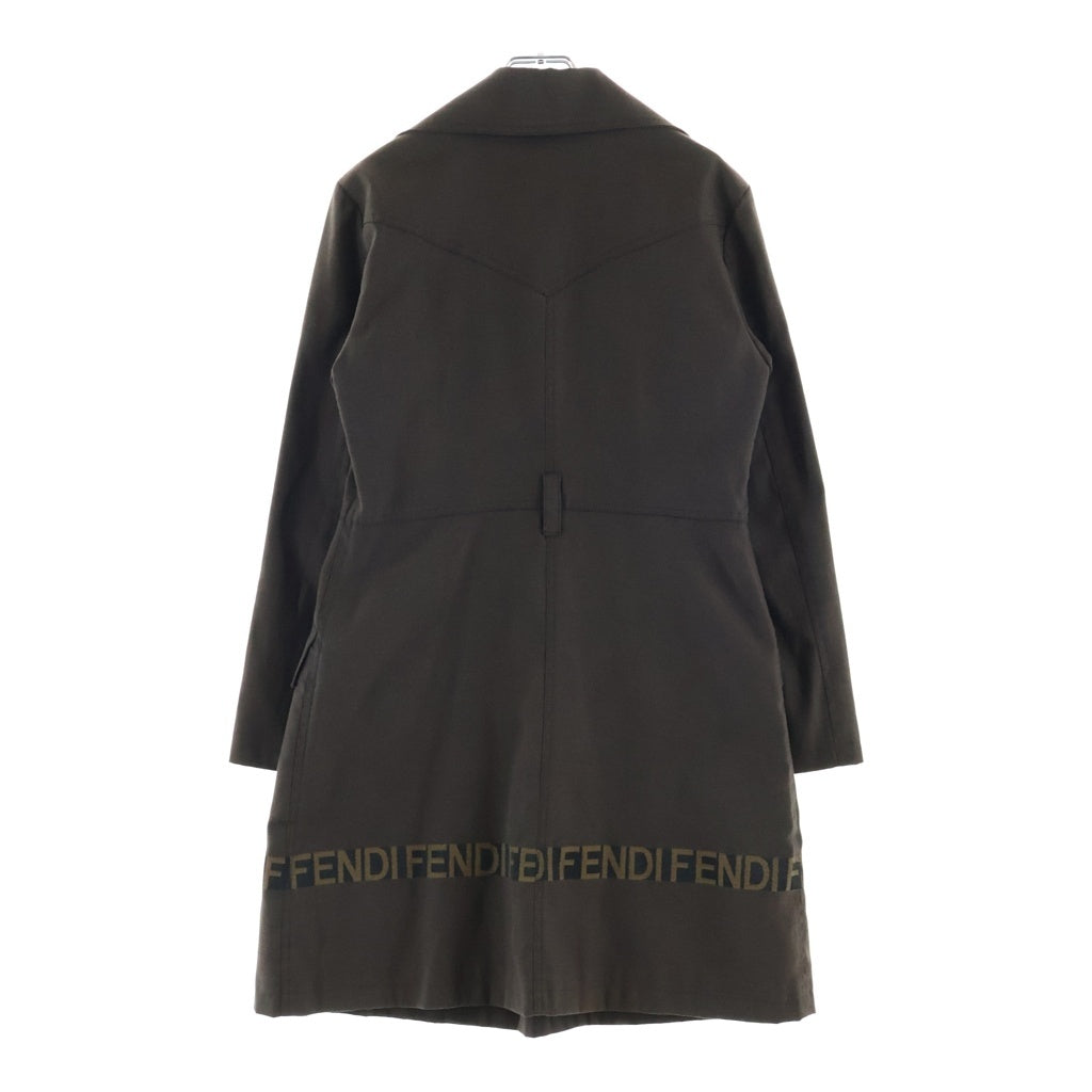 FENDI(フェンディ) 裾ロゴ トレンチコート ライトアウター ジャケット ブラウン 24.533459