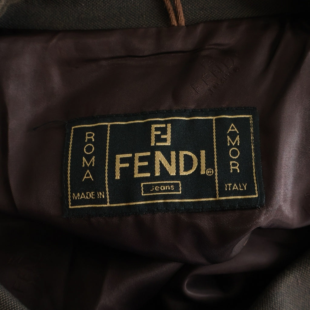 FENDI(フェンディ) 裾ロゴ トレンチコート ライトアウター ジャケット ブラウン 24.533459