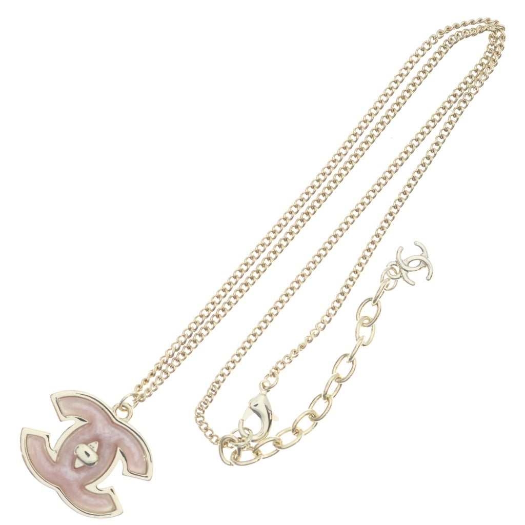 CHANEL(シャネル) ココマークペンダントネックレス ペンダント チェーン ゴールド×ピンク B25C レディース