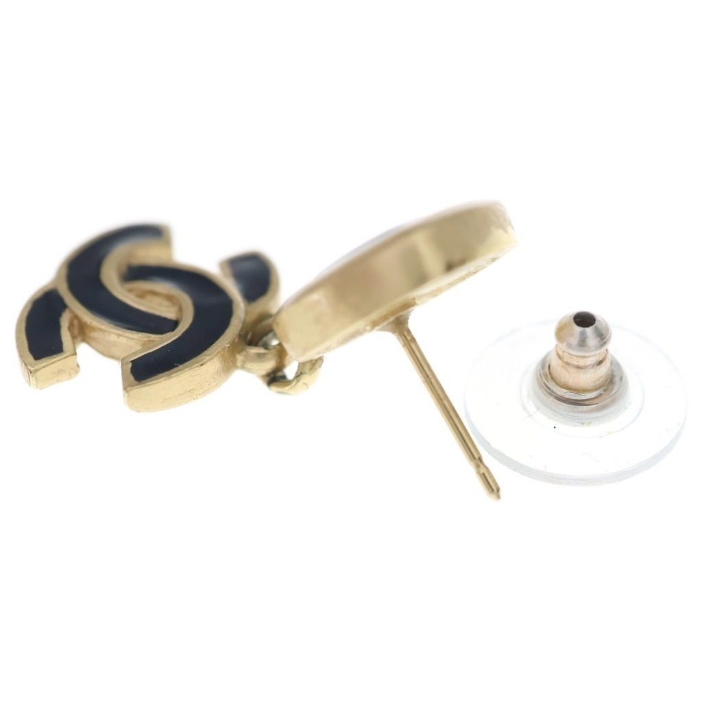 CHANEL(シャネル) ココマーク ロゴモチーフピアス ブラック×ゴールド 02A レディース