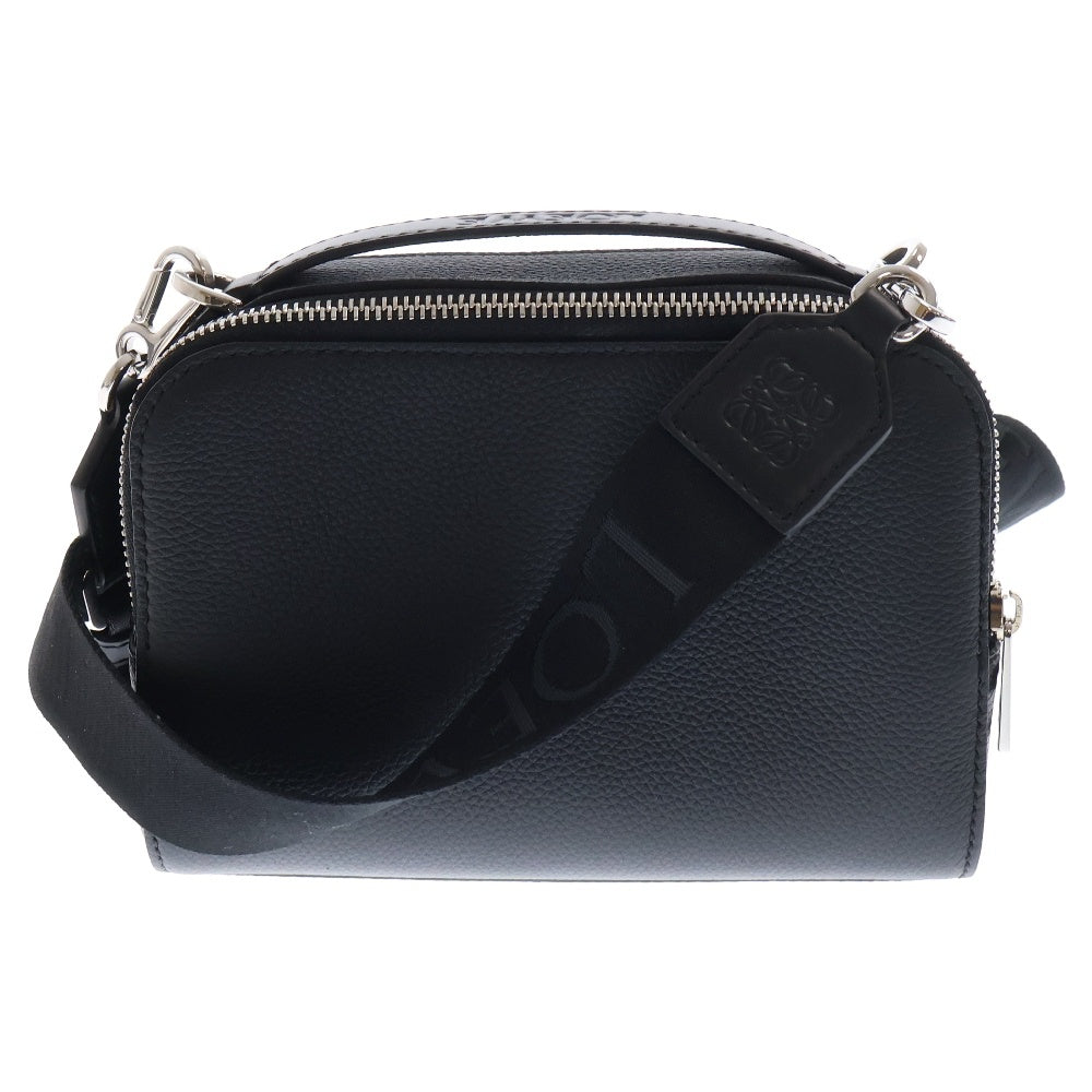 LOEWE(ロエベ) カメラ クロスボディバッグ ブラック レザー ポーチ ショルダーバッグ シルバー金具