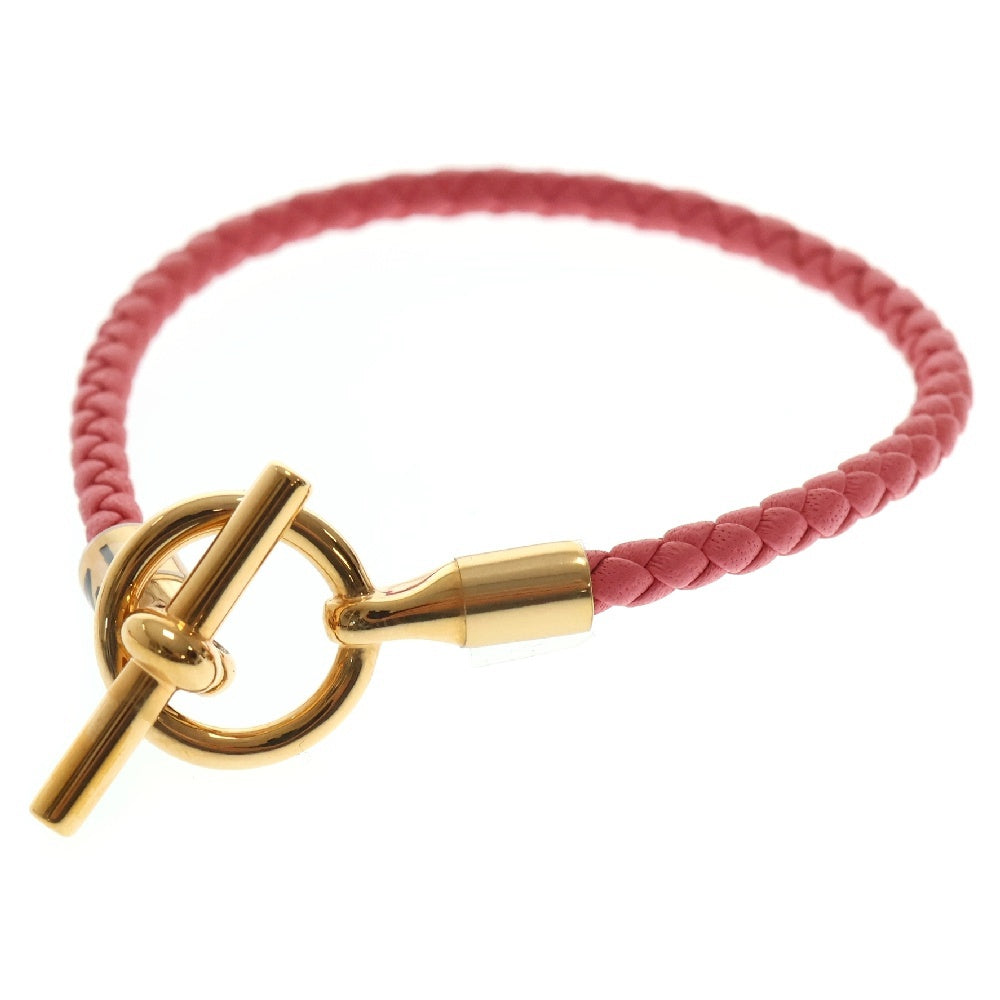 HERMES(エルメス) グレナン ドゥブルトゥール　ピンク系　レザー　ゴールド金具　アクセサリー
