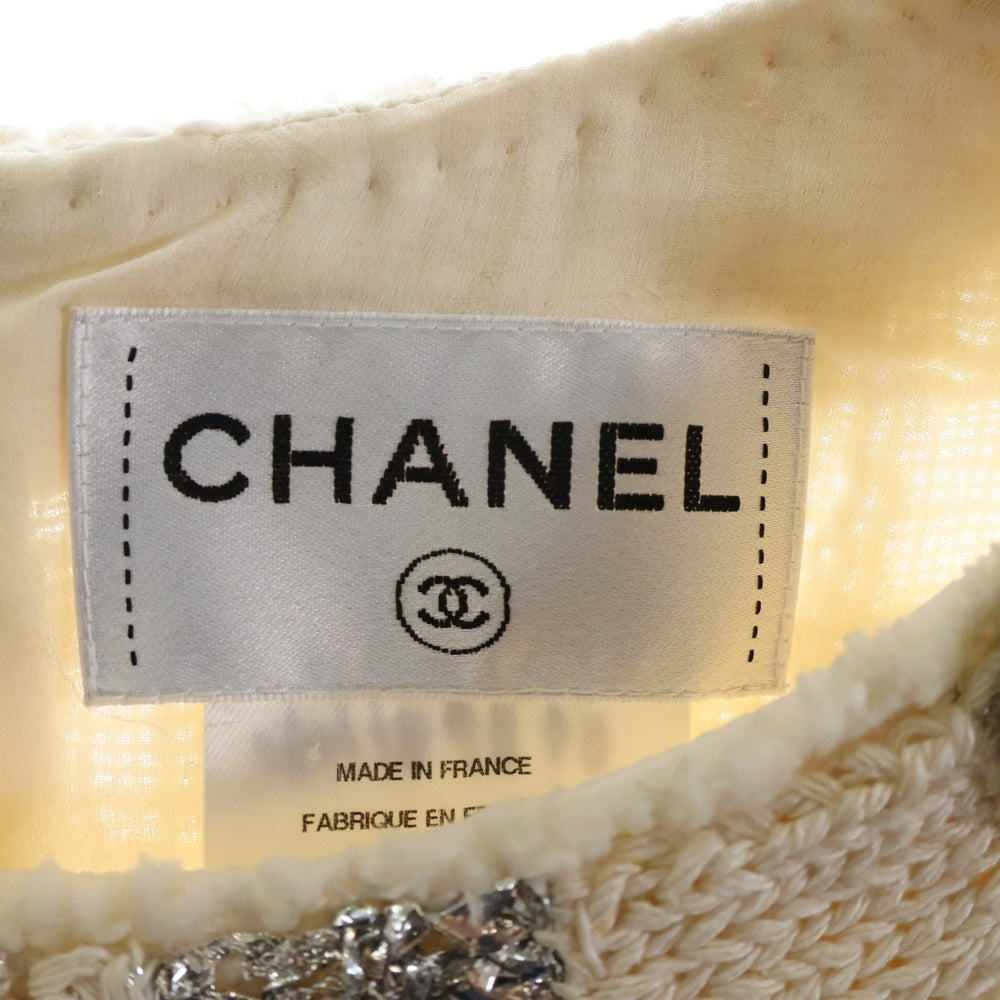 CHANEL(シャネル) グリポアボタン ツイード ワンピース アイボリー コットン P43891