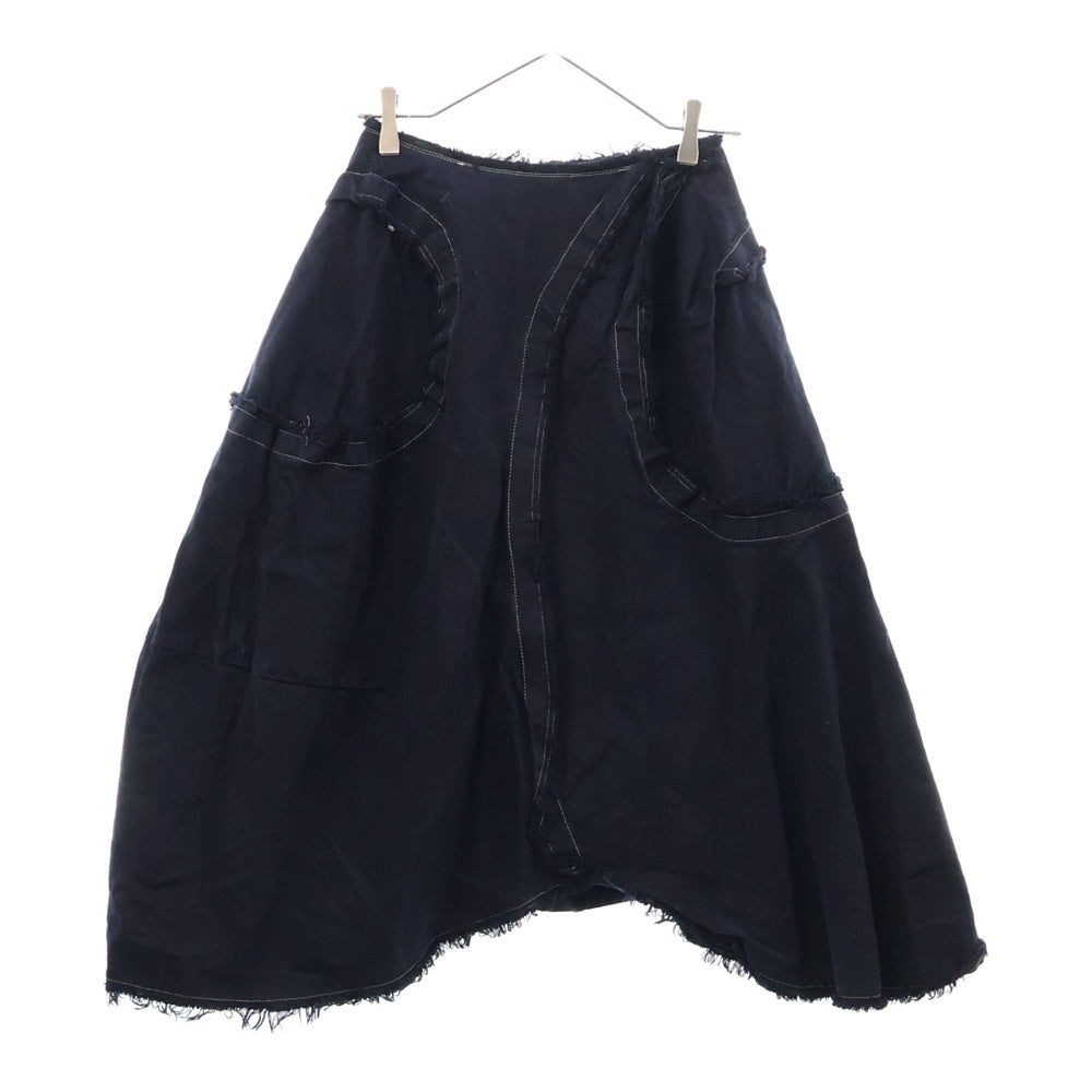 COMME des GARCONS(コムデギャルソン) 後染め変形デニムスカート ネイビー
