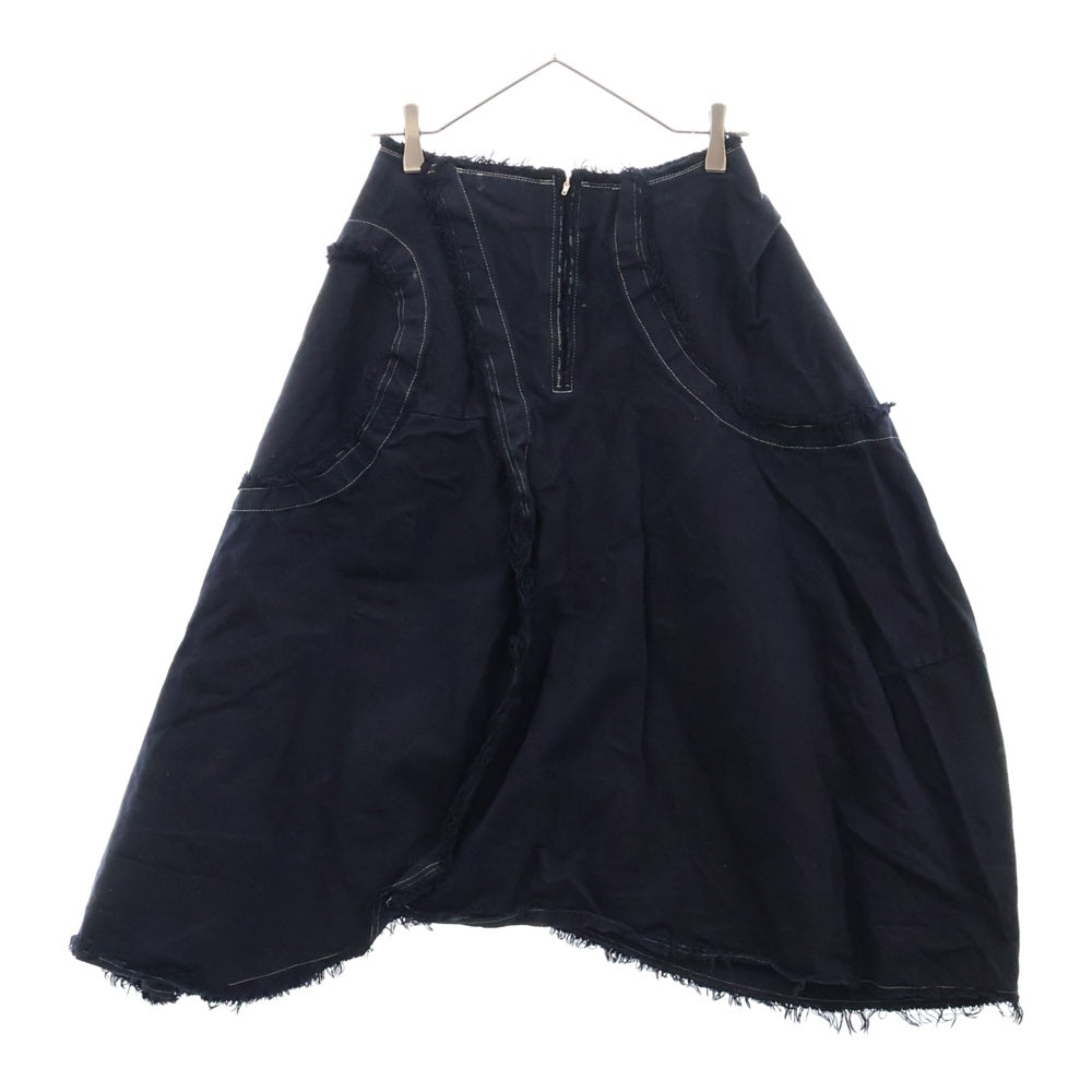 COMME des GARCONS(コムデギャルソン) 後染め変形デニムスカート ネイビー