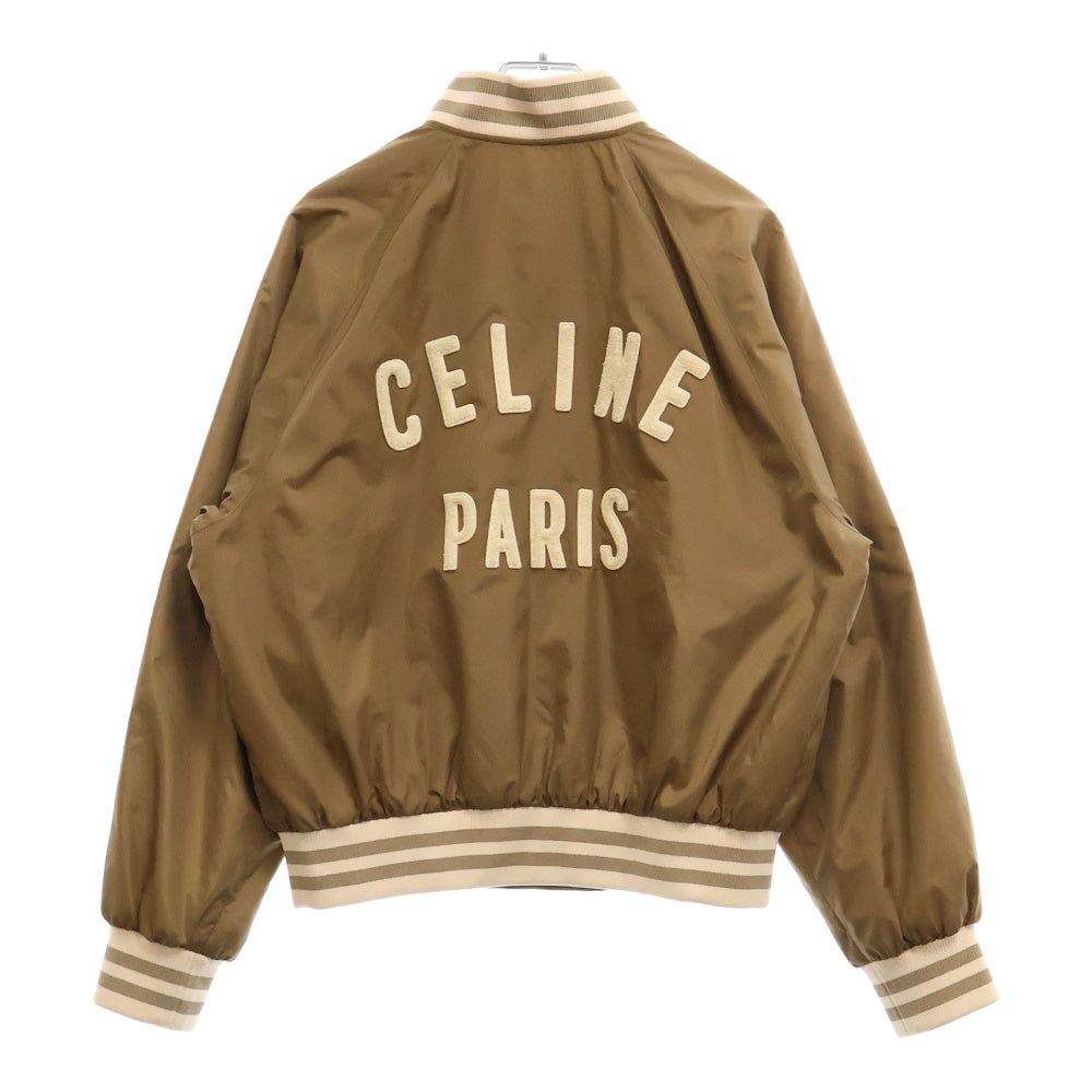 CELINE(セリーヌ) 23AW ロゴ テディジャケット アウター ブラウン カーキ キャラメル ナイロン 2W985905V