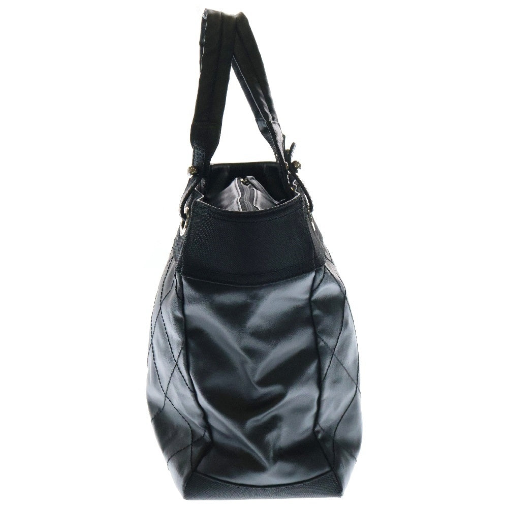 CHANEL(シャネル) パリビアリッツGM トートバッグ ブラック レザー×キャンバス シルバー金具 A34209