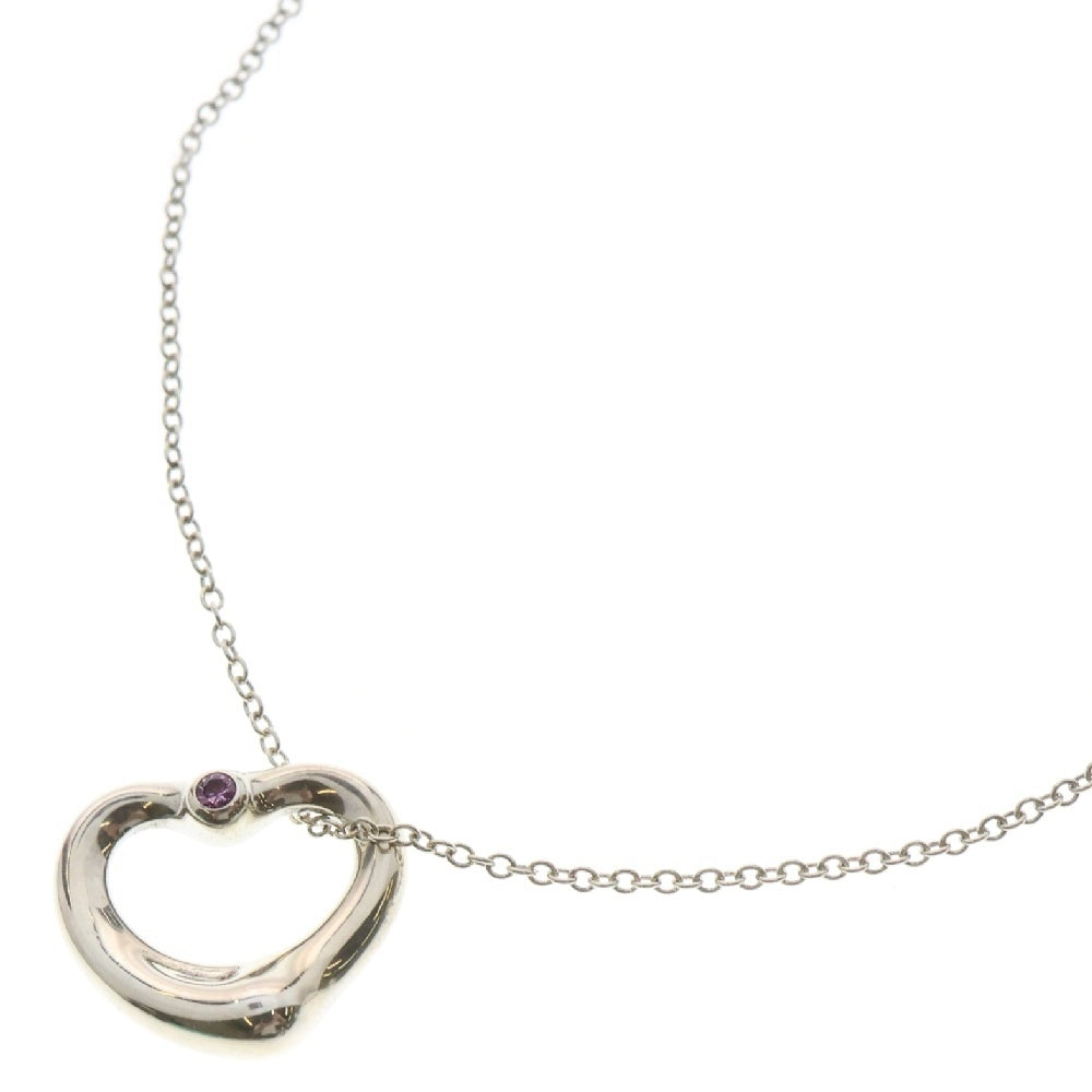 TIFFANY&Co(ティファニー) ピンクサファイア オープンハート ネックレス シルバー SV925