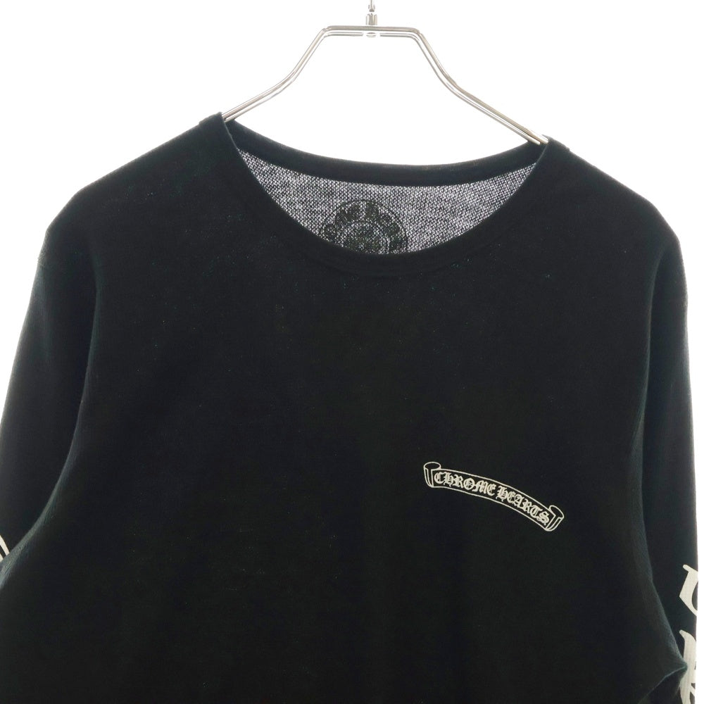 CHROME HEARTS(クロムハーツ) Thermal Scroll Label サーマル スクロール ラベル アームロゴ 長袖Tシャツ ブラック