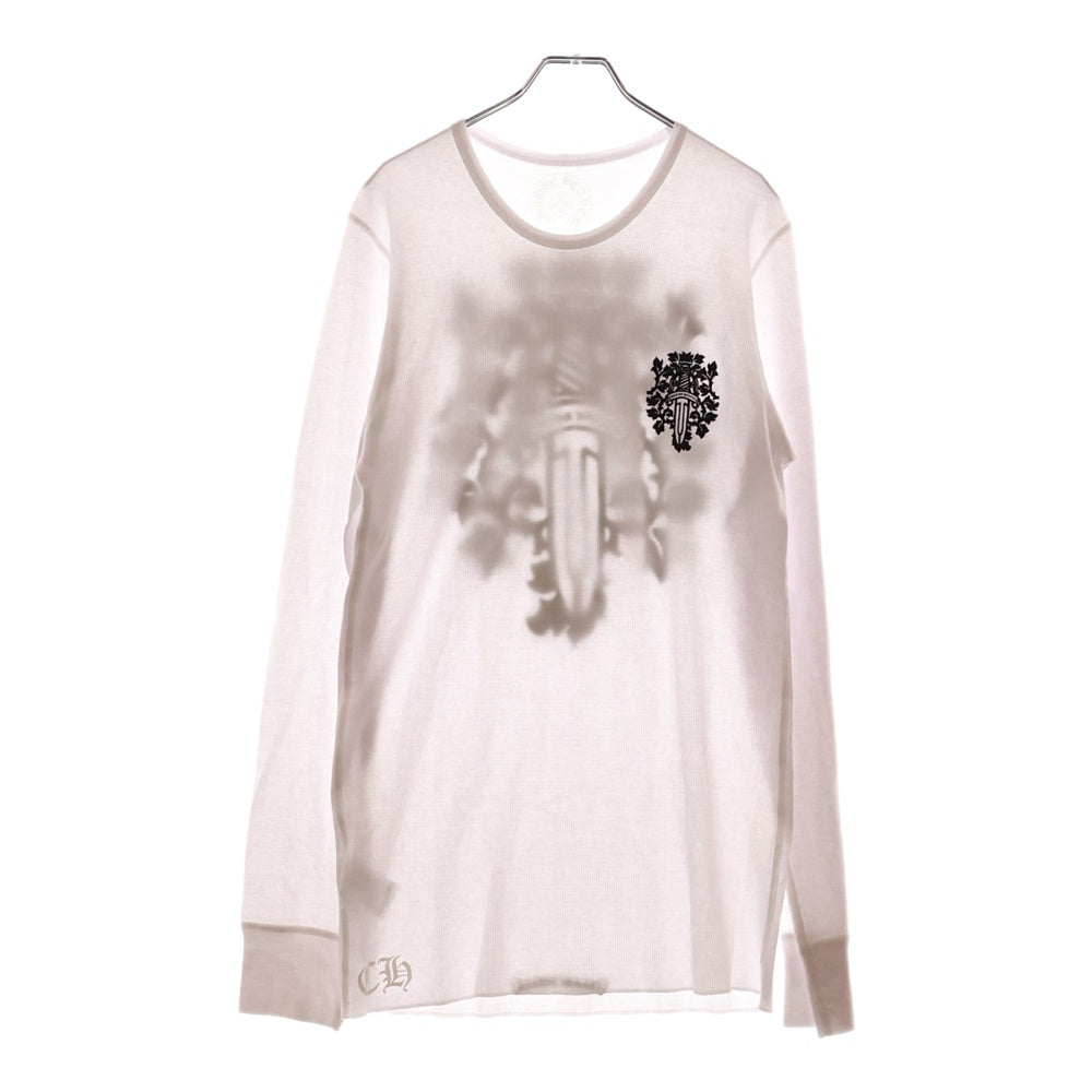 CHROME HEARTS(クロムハーツ) Thermal L S ヴァインダガーバックプリントサーマル長袖カットソー ホワイト