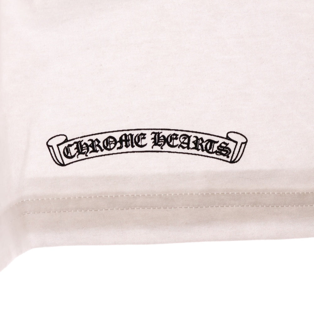 CHROME HEARTS(クロムハーツ) Neck Logo L/S Tee ネックロゴ プリント長袖Tシャツ カットソー ホワイト
