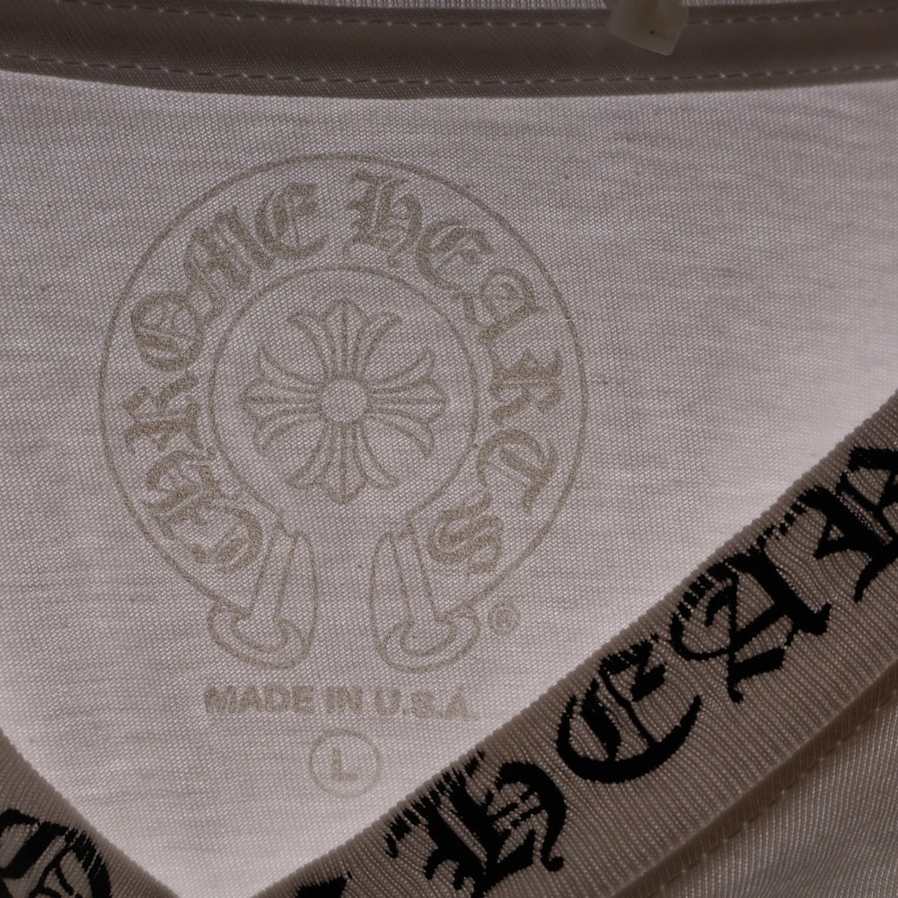 CHROME HEARTS(クロムハーツ) Neck Logo L/S Tee ネックロゴ プリント長袖Tシャツ カットソー ホワイト