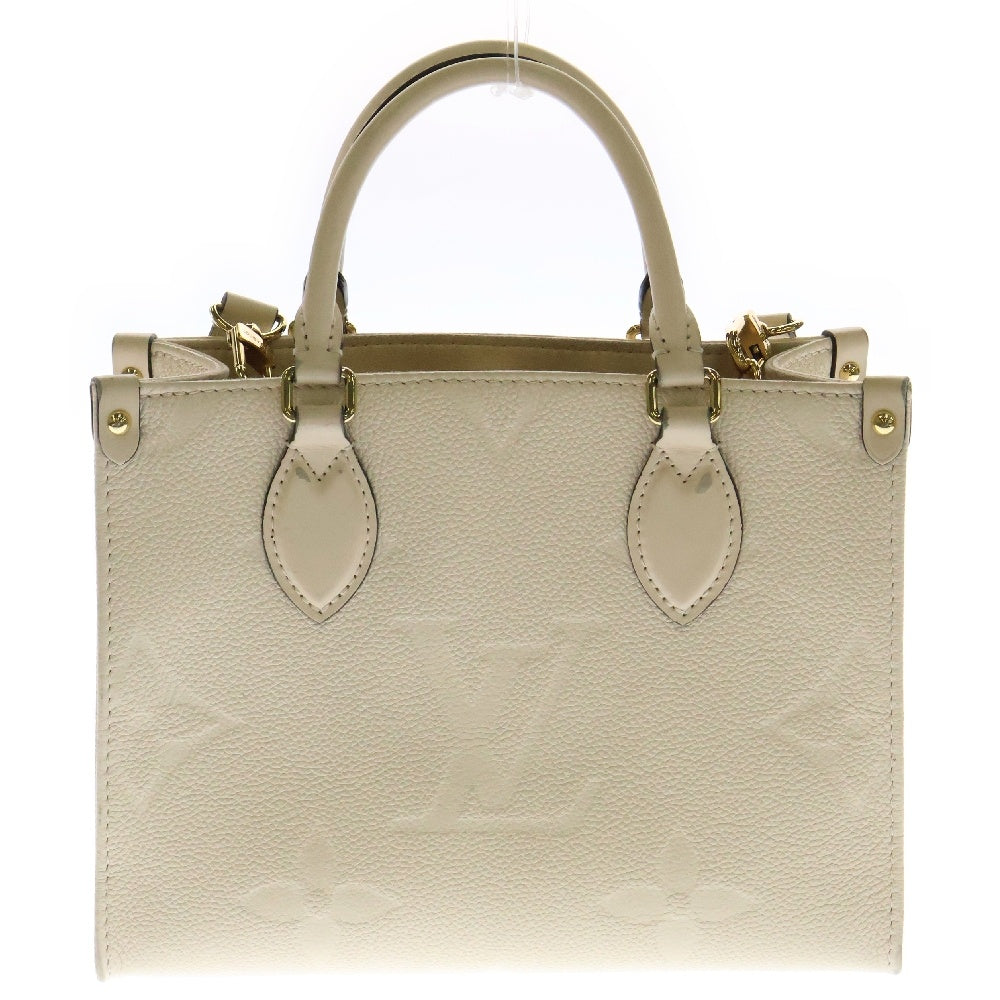 LOUIS VUITTON(ルイヴィトン) モノグラムアンプラント オンザゴー PM ハンドバッグ ショルダーバッグ アイボリー レザー RFID M46569