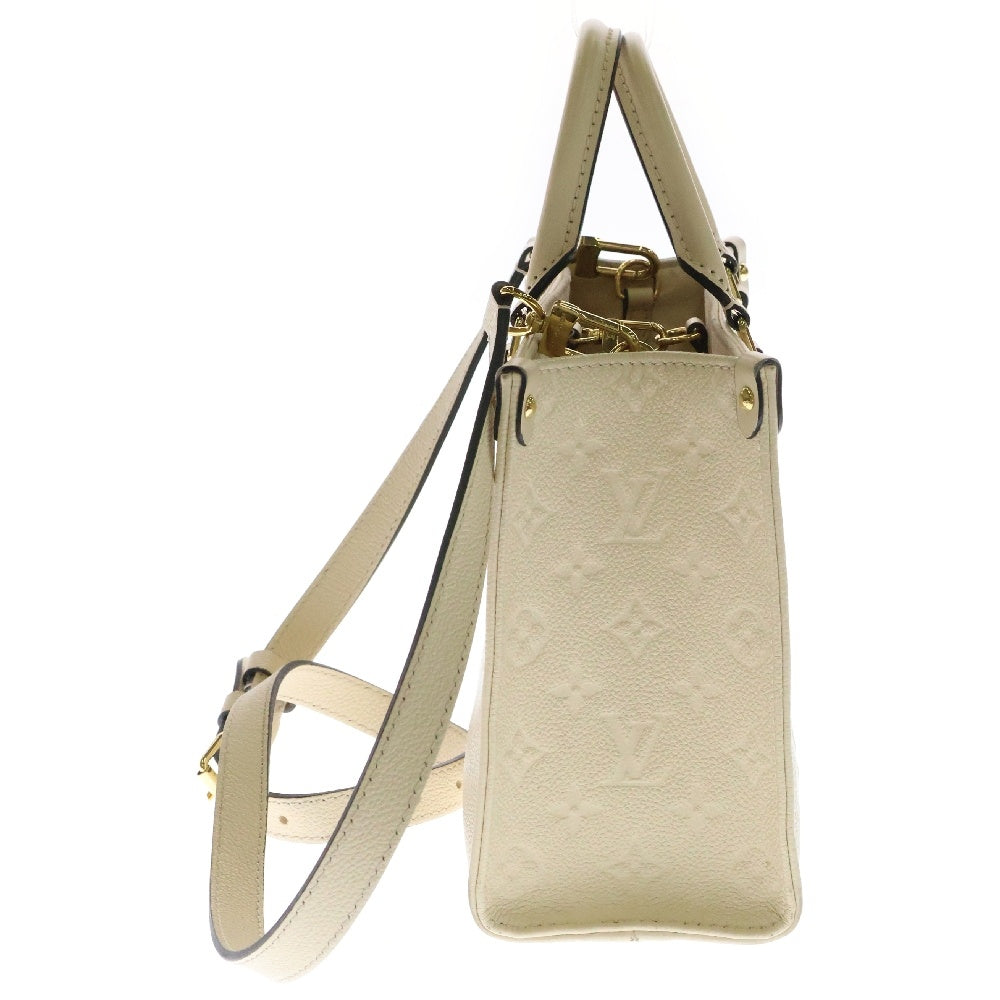 LOUIS VUITTON(ルイヴィトン) モノグラムアンプラント オンザゴー PM ハンドバッグ ショルダーバッグ アイボリー レザー RFID M46569