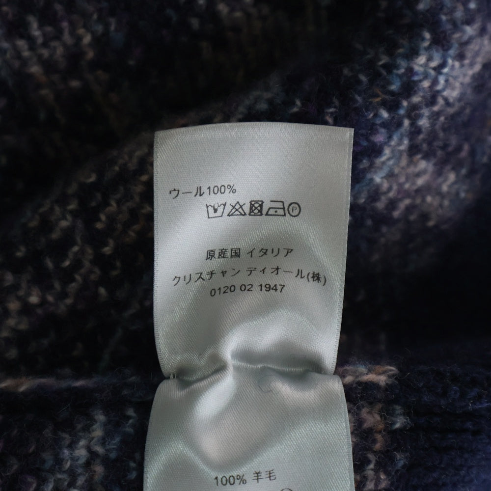 Christian Dior(クリスチャンディオール) 21AW オブリークジャガード ウールニット 長袖 ネイビー XL 193M638AT344