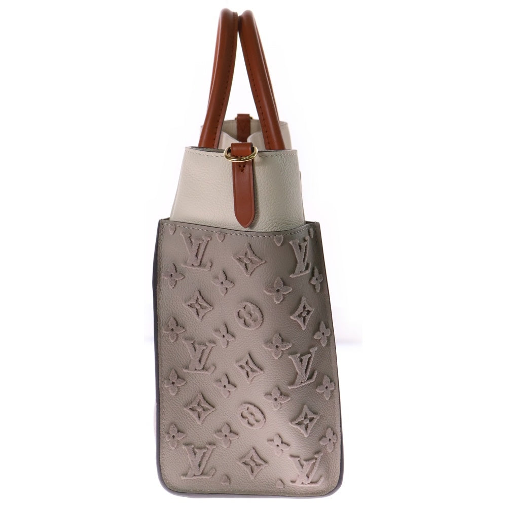 LOUIS VUITTON(ルイヴィトン) モノグラム オンマイサイドMM ガレ 2WAY レザー ハンドバッグ ショルダーバッグ ベージュ×ブラウン レディース M53825