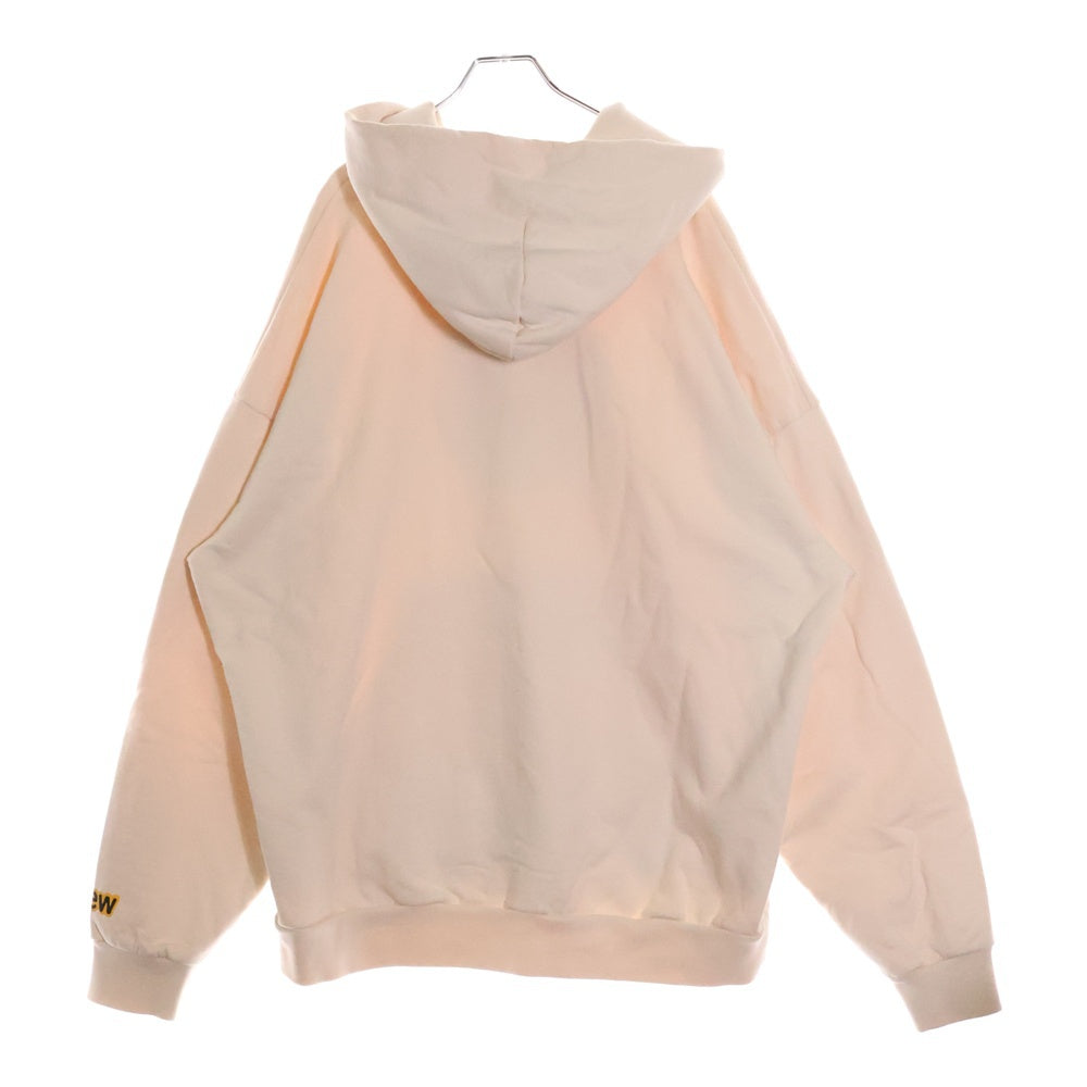 drew house(ドリューハウス) FRONT LOGO MASCOT HOODIE フロントロゴプリントプルオーバースウェットパーカー フーディ ー ベージュ コットン