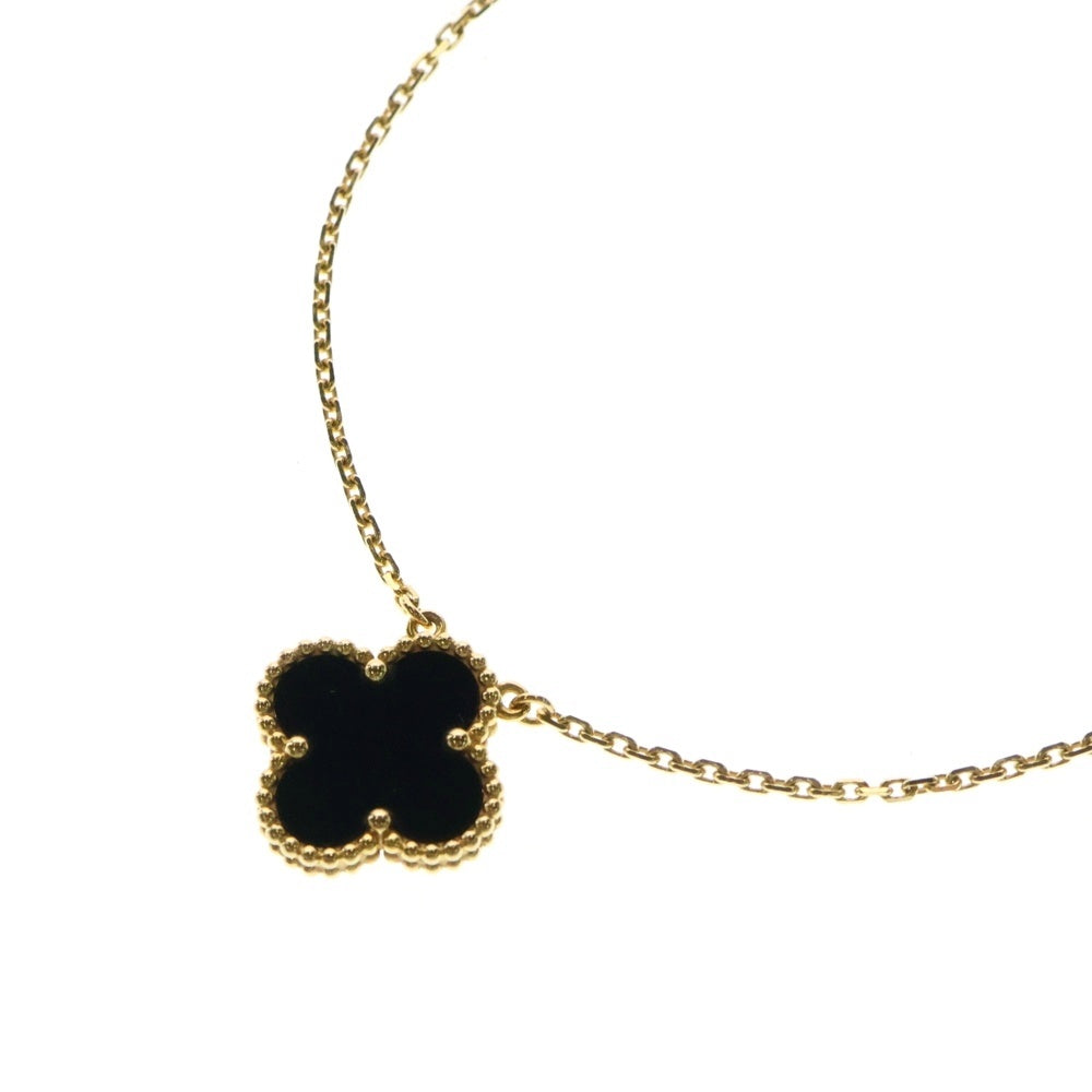 Van Cleef & Arpels(ヴァンクリーフアンドアーペル) ヴィンテージアルハンブラ オニキス ネックレス Au750YG イエローゴールド VCARA45800