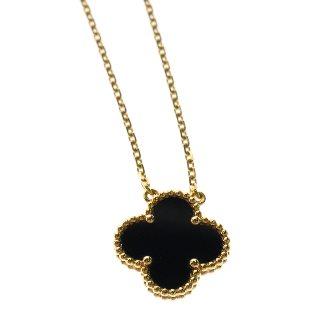 Van Cleef & Arpels(ヴァンクリーフアンドアーペル) ヴィンテージアルハンブラ オニキス ネックレス Au750YG イエローゴールド VCARA45800