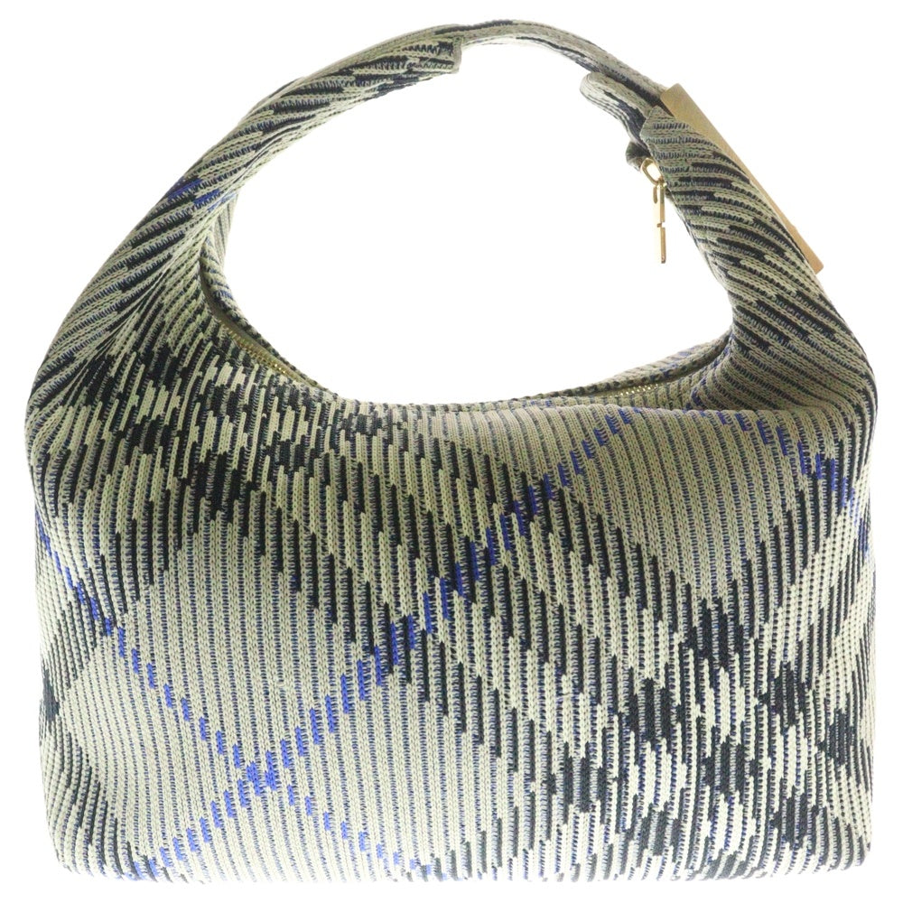 BURBERRY(バーバリー) ペグバッグ ハンドバッグ ワンショルダーバッグ ホーボーバッグ チェック ベージュ ゴールド金具