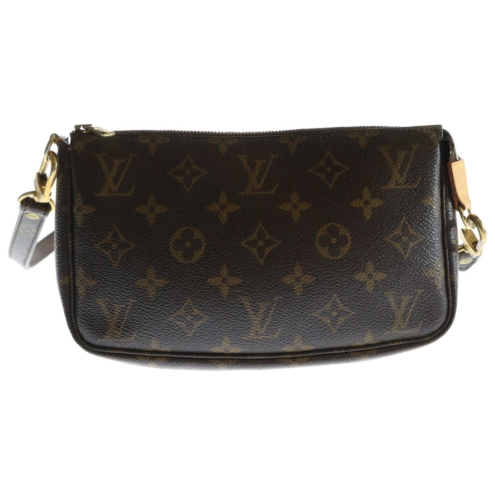 LOUIS VUITTON(ルイヴィトン) モノグラム ポシェットアクセソワール ミニハンドバッグ ポーチ ケース ブラウン ゴールド金具 レザー×PVC M40712