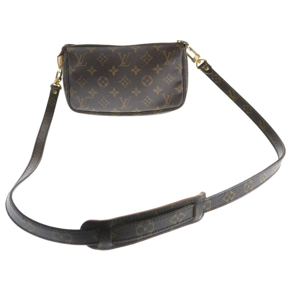 LOUIS VUITTON(ルイヴィトン) モノグラム ポシェットアクセソワール ミニハンドバッグ ポーチ ケース ブラウン ゴールド金具 レザー×PVC M40712