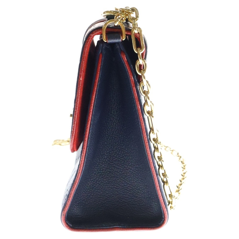 LOUIS VUITTON(ルイヴィトン) モノグラムアンプラント サンシュルピスPM マリーヌルージュ ショルダーバッグ チェーンバッグ ネイビー×レッド ゴールド金具 レザー M43394